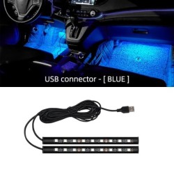 Neon 18 LED autós belső lábvilágítás USB dekorációval háttérvilágítással 5 V univerzális automatikus légköri dekoratív lámpa