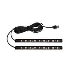 Neon 18 LED autós belső lábvilágítás USB dekorációval háttérvilágítással 5 V univerzális automatikus légköri dekoratív lámpa