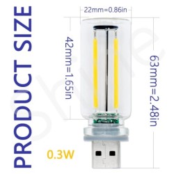 Retro USB LED izzószálas érintéses fényerőszabályzó izzó 5V Retro LED Edison izzó 0,3W éjszakai fény kemping izzólámpás dekoratí