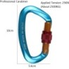 25KN Professzionális hegymászó karabiner D alakú repülési alumínium biztonsági zár kültéri mászáshoz, hegymászó felszereléshez