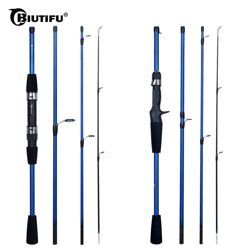 BIUTIFU Baitcasting Spinning Travel Carbon 4/5 szakaszos horgászbot dobás súly 5-20g Power Ultralight Lure Trout Mini Pole