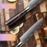 Magas széntartalmú acél Santoku kés 5 hüvelykes konyhai aprító kések zöldség-gyümölcs szeletelő pakkafa nyéllel