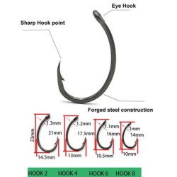 6db pontyhorgász-kiegészítők Hair Rig horgászhorog készlet készen megkötött kötéllel horgászkötéllel bojlis horog pontyfelszerel