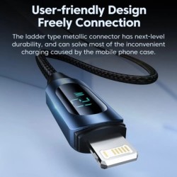 Toocki LED kijelző USB kábel iPhone 14 13 12 11 Pro Max gyorstöltő töltés Lightning 2.4A USB vezeték kábel X XR 8 7 1m 2m