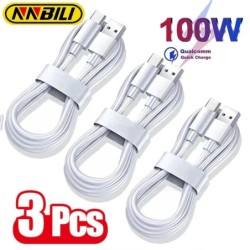 NNBILI 1-3PCS 10A 100W Type C szupergyors töltőkábel adatkábel Samsung Huawei Xiaomi Redmi gyorstöltő USB C kábelekhez