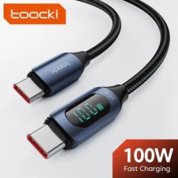 Toocki Type C - Type C kábel 100 W PD gyorstöltő töltő USB C - USB C kijelző kábel Xiaomi POCO F3 Realme Macbook iPad készülékhe