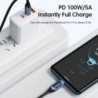 Toocki Type C - Type C kábel 100 W PD gyorstöltő töltő USB C - USB C kijelző kábel Xiaomi POCO F3 Realme Macbook iPad készülékhe