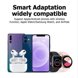 3 az 1-ben vezeték nélküli töltőállvány iPhone 15 14 13 12 Samsung S23 S22 Galaxy Watch 5 4 Active Buds gyorstöltő dokkoló állom