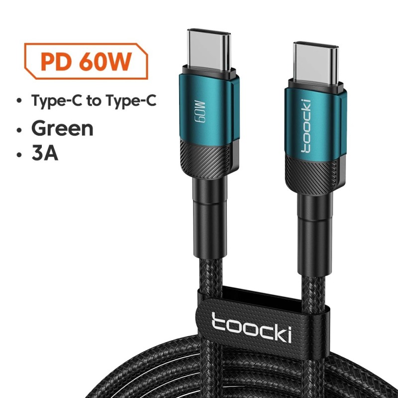 Toocki 100 W Type C – USB C kábel PD 3.0 Quick Charge 4.0 Fast Charging Type C – Type C iPhone 15 Macbook Samsung Xiaomi