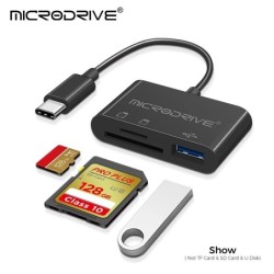 3 az 1-ben C típusú mikro USB adapter USB TF SD kártyaolvasó USB-C memóriakártya OTG adapter U lemez Macbookhoz Samsung Huawei X