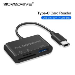 3 az 1-ben C típusú mikro USB adapter USB TF SD kártyaolvasó USB-C memóriakártya OTG adapter U lemez Macbookhoz Samsung Huawei X