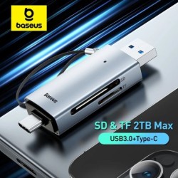 Baseus kártyaolvasó USB C és USB3.0 – SD Micro SD TF memóriakártya eszköz 104 MB/s 2 TB intelligens kártyaolvasó laptop tartozék