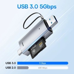 Baseus kártyaolvasó USB C és USB3.0 – SD Micro SD TF memóriakártya eszköz 104 MB/s 2 TB intelligens kártyaolvasó laptop tartozék