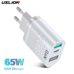 USLION 65W GaN töltő USB C PD KR csatlakozók Gyorstöltő GaN töltő telefon gyorstöltés C típusú IPhone Koreai specifikáció