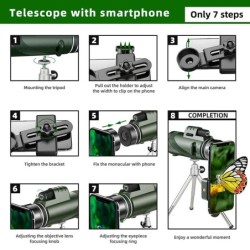 80x100 HD ZOOM Erőteljes monokuláris teleszkóp, hordozható távcső, nagy hatótávolságú távcső, vadászat kempingezés állványos tel