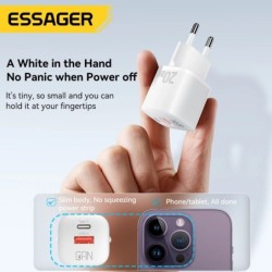 Essager 20W GaN USB Type C töltő PD gyorstöltő telefon QC 3.0 gyorstöltők iPhone 14 13 12 11 Pro Max Mini iPad töltéshez