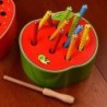 Babajátékok fából készült férgek elkapó játéka 3D-s kirakós kisgyermekes oktatójátékok Montessori mágneses interaktív játékok aj