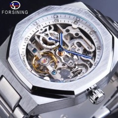 Forsining alkalmi automata óra 3D gyémánt csontváz üreges férfi karórák világító katonai órák Tourbillon Montre Homme