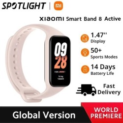 [Világpremier]Új Xiaomi Mi Band 8 Active, globális verzió, 1,47 hüvelykes kijelző, 50+ fitnesz mód Pulzusszám SpO2-figyelő Smart