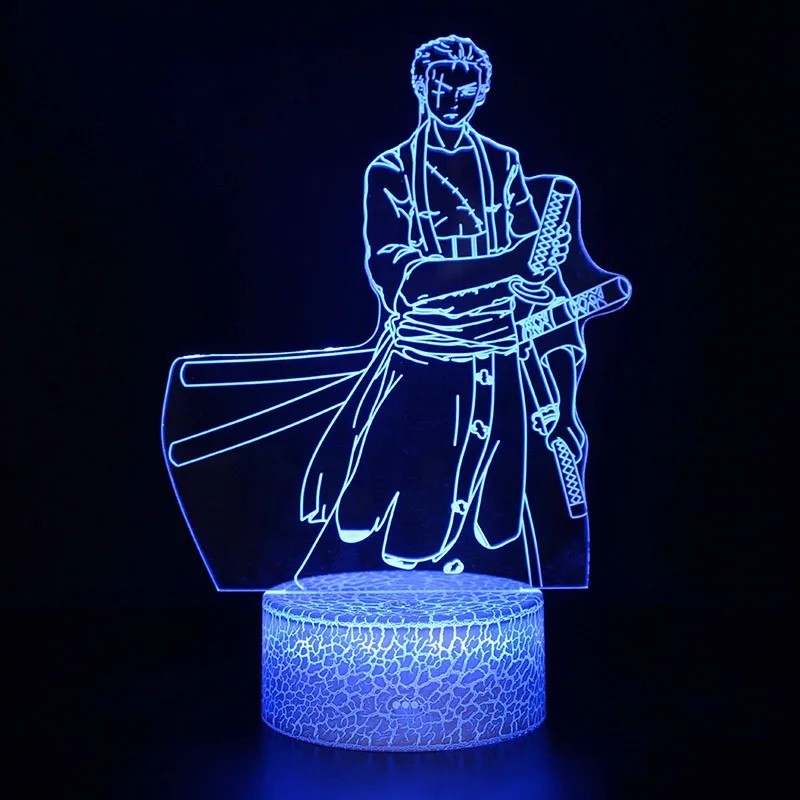 Egyrészes Zoro Luffy Nami Anime éjszakai fények akciófigura 3D LED színváltó játékok baba Usopp Sanji Chopper Hancock karácsonyi