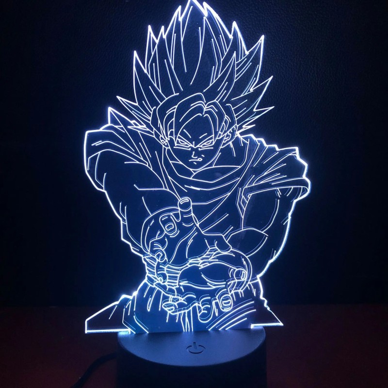 Dragon Ball Z Anime figurák Goku Vegeta Gohan Broly 3D lámpa PVC akciófigurák Játékok gyerekeknek Bőröndök Buu Super Saiyan Aján