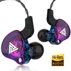 QKZ AK6 Vezetékes fejhallgató Dual Drive HiFi fülhallgató mikrofonnal 3,5mm Sport Futó Zene Fülhallgató Basszus Sztereó Headset 