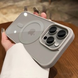 Luxus Magsafe átlátszó tok iPhone 16 15 14 13 12 11 Pro XS XR Max Mini Plus mágneses vezeték nélküli töltőtokokhoz.