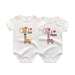 Kiddiezoom 2 db/Lot Four Seasons I love Papa Mama Newborn Boy Girl Body Puha 100% Pamut Babanadrág Ikerruhák