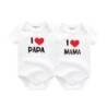 Kiddiezoom 2 db/Lot Four Seasons I love Papa Mama Newborn Boy Girl Body Puha 100% Pamut Babanadrág Ikerruhák