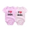 Kiddiezoom 2 db/Lot Four Seasons I love Papa Mama Newborn Boy Girl Body Puha 100% Pamut Babanadrág Ikerruhák