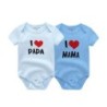 Kiddiezoom 2 db/Lot Four Seasons I love Papa Mama Newborn Boy Girl Body Puha 100% Pamut Babanadrág Ikerruhák