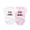 Kiddiezoom 2 db/Lot Four Seasons I love Papa Mama Newborn Boy Girl Body Puha 100% Pamut Babanadrág Ikerruhák