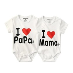 Kiddiezoom 2 db/Lot Four Seasons I love Papa Mama Newborn Boy Girl Body Puha 100% Pamut Babanadrág Ikerruhák