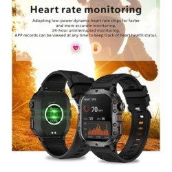 2024 New For Xiaomi 1.96" Bluetooth Call Military Smart Watch Men 5ATM Outdoor Sports Fitness Tracker Health Monitor Smartwatch