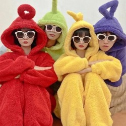 Gyerekek Felnőtt Teletubbies Jelmezek Puha Hosszú ujjú Pizsama Jelmez Lala Otthoni Ruhák Cosplay Felnőtt Uniszex Parti viselet