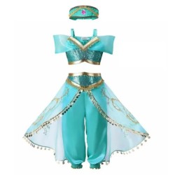 Disney jázmin hercegnő ruha születésnapi buli farsangi cosplay Aladdin Agic lámpa lány jelmez Vestidos Halloween ruha szett