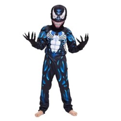 Kids Superhero Black Spider Venom jelmez Szellem jelmez Onesie 3D Spandex Uniszex Jumpsuit Body gyerekeknek Halloween Cosplay