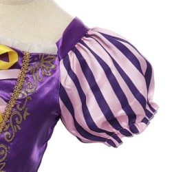 Disney Rapunzel hercegnő ruha lány lila puff ujjú Cosplay kusza jelmez Halloween Vestido gyerekek születésnapi báli ruha ruhák