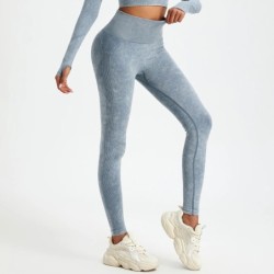 Mosás Szexi Push Up Gym Leggings Női Magas derekú Zökkenőmentes Vékony Sportos Leggings Női Alkalmi Őszi