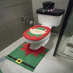 Új aranyos karácsonyi WC-üléshuzatok Kreatív Mikulás fürdőszobaszőnyeg Karácsonyi kellékek otthonra Újévi Navidad Gift Decor 202