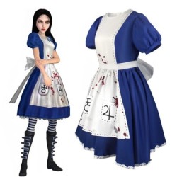 Anime Alice hercegnő ruha szobalány kötény ruha játék Madness Returns Alice Cosplay jelmez női lányoknak Halloween Party