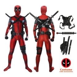 MARVEL Deadpool Cosplay jelmezek Kids Felnőtt Szuperhős Body Jumpsuit maszkkal Gazdag Kiegészítők Parti ruhák Outfitek