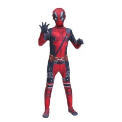 Szuperhős Deadpool jelmez Halloween Cosplay Jumpsuit Boys Fantasy Film karakteres maszk harisnya karddal és táskával ünnepi szet