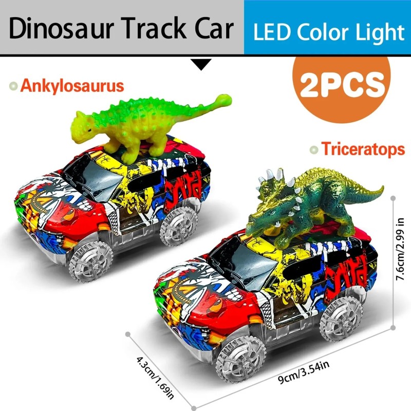 Varázslatos mászó elektromos dinoszaurusz autópálya vasúti játék autós szett hajlékony versenypályás villanófény autó kiváló min