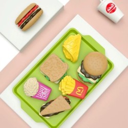 Gyerekek hamburger színjáték Főzőjáték készlet Mini szimulációs étel konyhai játékok lányoknak szendvics krumpli burger összesze