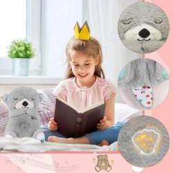 Baby Breath Baby Bear megnyugtatja vidra plüss játék baba játék gyermek nyugtató zene alvás kísérő hang és könnyű baba játék ajá