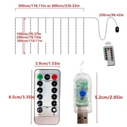 3M LED függönyfüzér az ablakon USB füzér fények Tündérünnep Távirányító Karácsonyi esküvői dekoráció otthoni helyiségbe