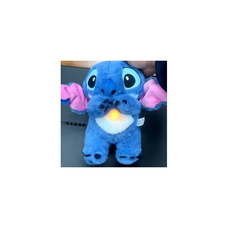 2024 New Lilo&Stitch Plush Doll Breath Child Peluche Kawaii Soothes Toy Anime Baby Music Light Sleep Toys Pink Stitch Kid Gifts