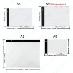 A3/A4/A5 3-szintű fényerő-szabályzó Led rajz Másolólap tábla Gyermekjáték Festés Oktatási Gyerekek Növekedés Kreatív Ajándékok G