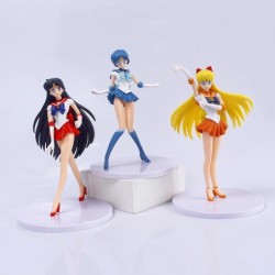 5db-szett Sailor Moon Anime figura Mizuno Ami Tsukino Usagi Hino Rei Aino Minako akciófigura Modell Kawaii babajátékok Ajándék